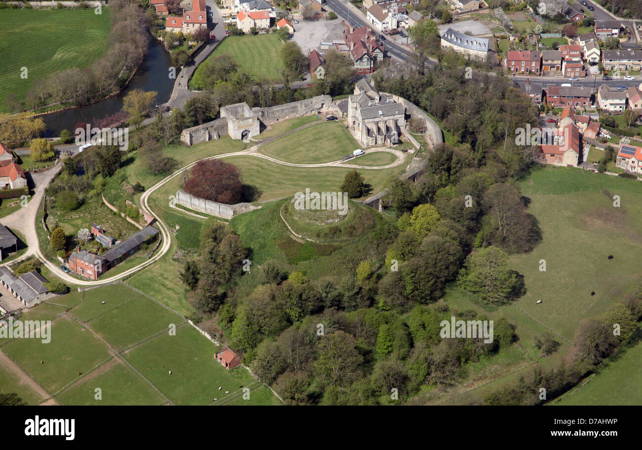 Luftaufnahme von Tickhill Castle in der Nähe von Doncaster Stockfoto