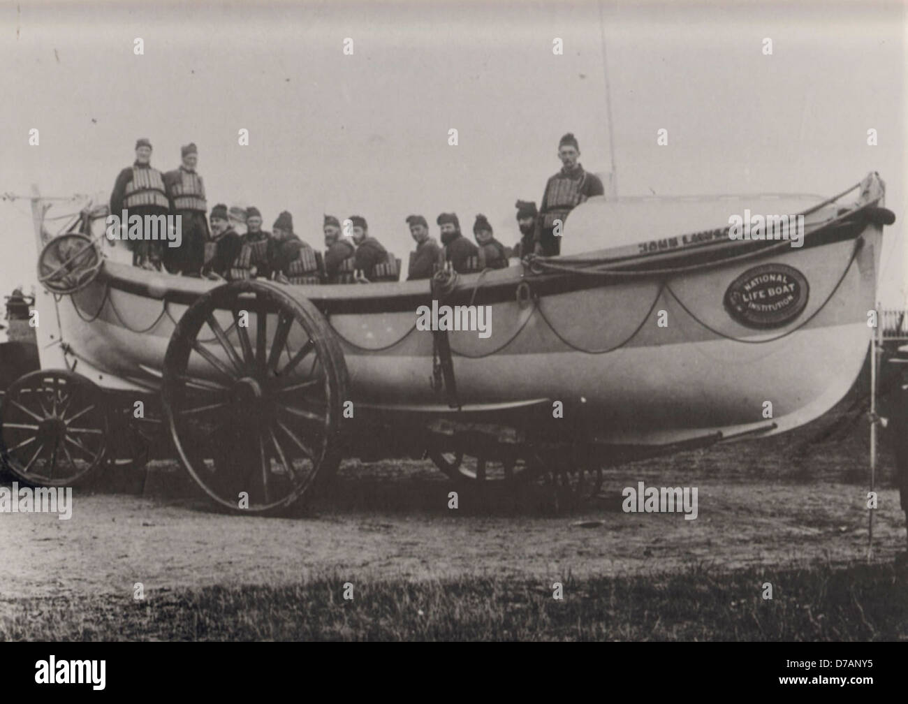 Ein historischer Bericht von Reverend John Lawson aus Hartlepool, der Schwimmwesten und Rettungsboote betraf, die eine Schlüsselrolle für die Sicherheit des Seeverkehrs in der Region spielten. Stockfoto