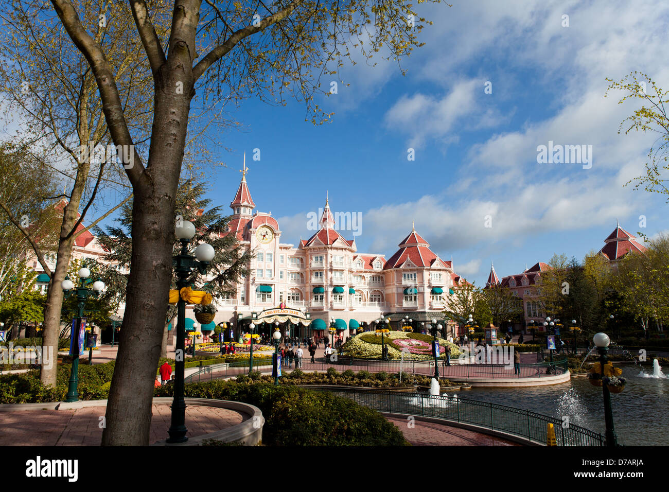 Europa Frankreich Paris Marne-la-Vallée Disneyland-Hauptplatz Stockfoto
