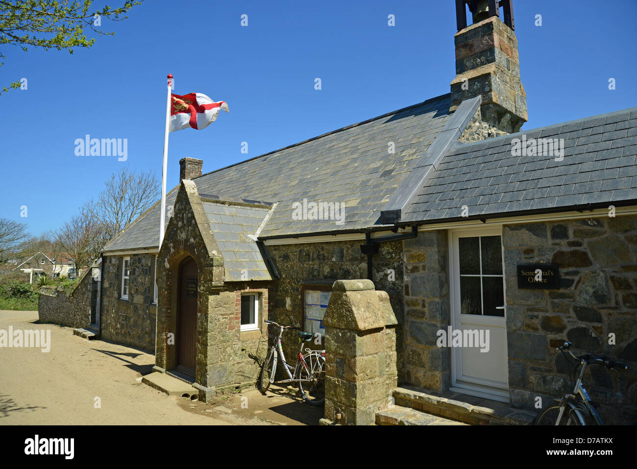 Chief Pleas & Seneschall Gerichtsgebäude, größere Sark Sark, Vogtei Guernsey, Channel Islands Stockfoto