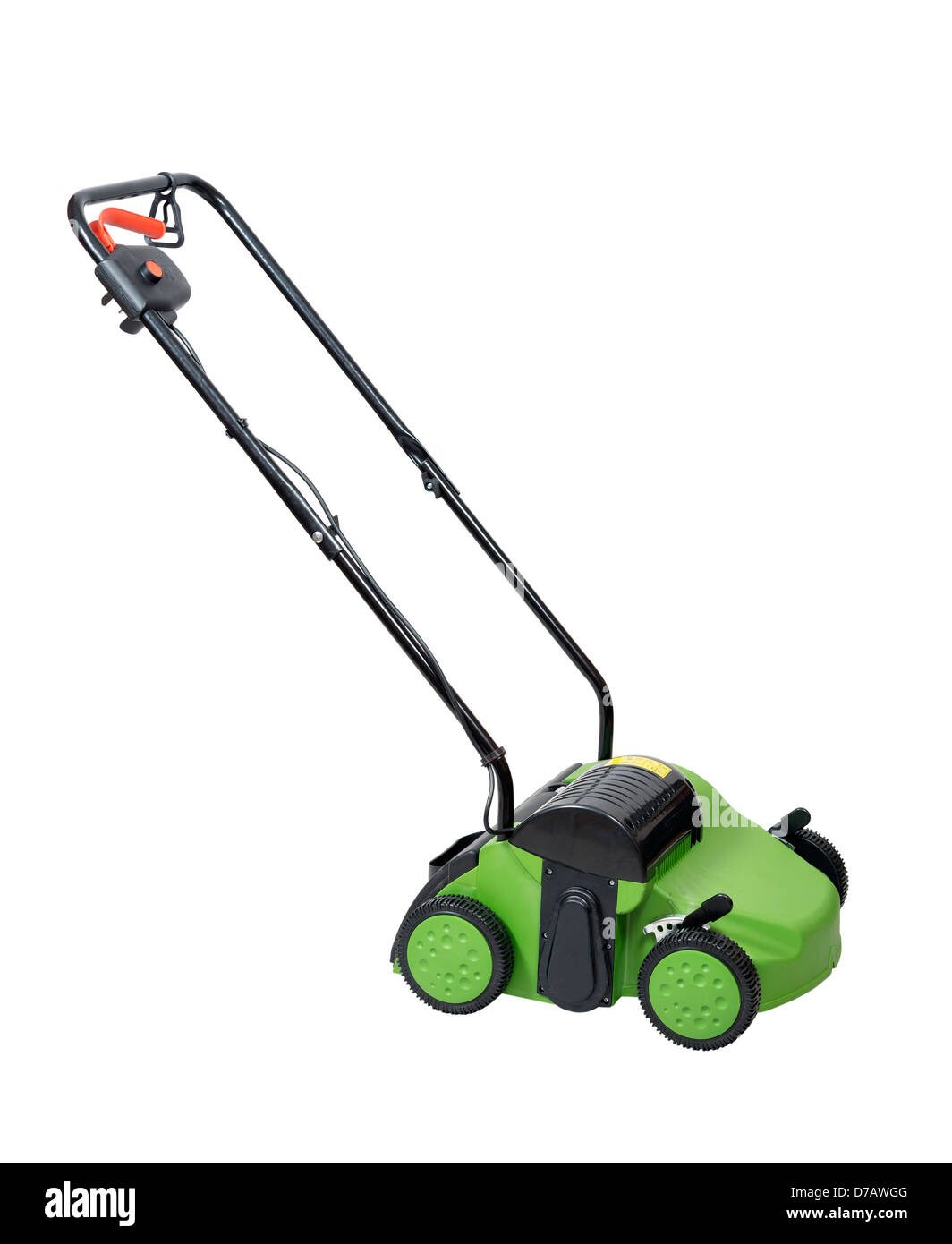 Rasen-Belüfter über weißen mit Beschneidungspfad isoliert. Stockfoto