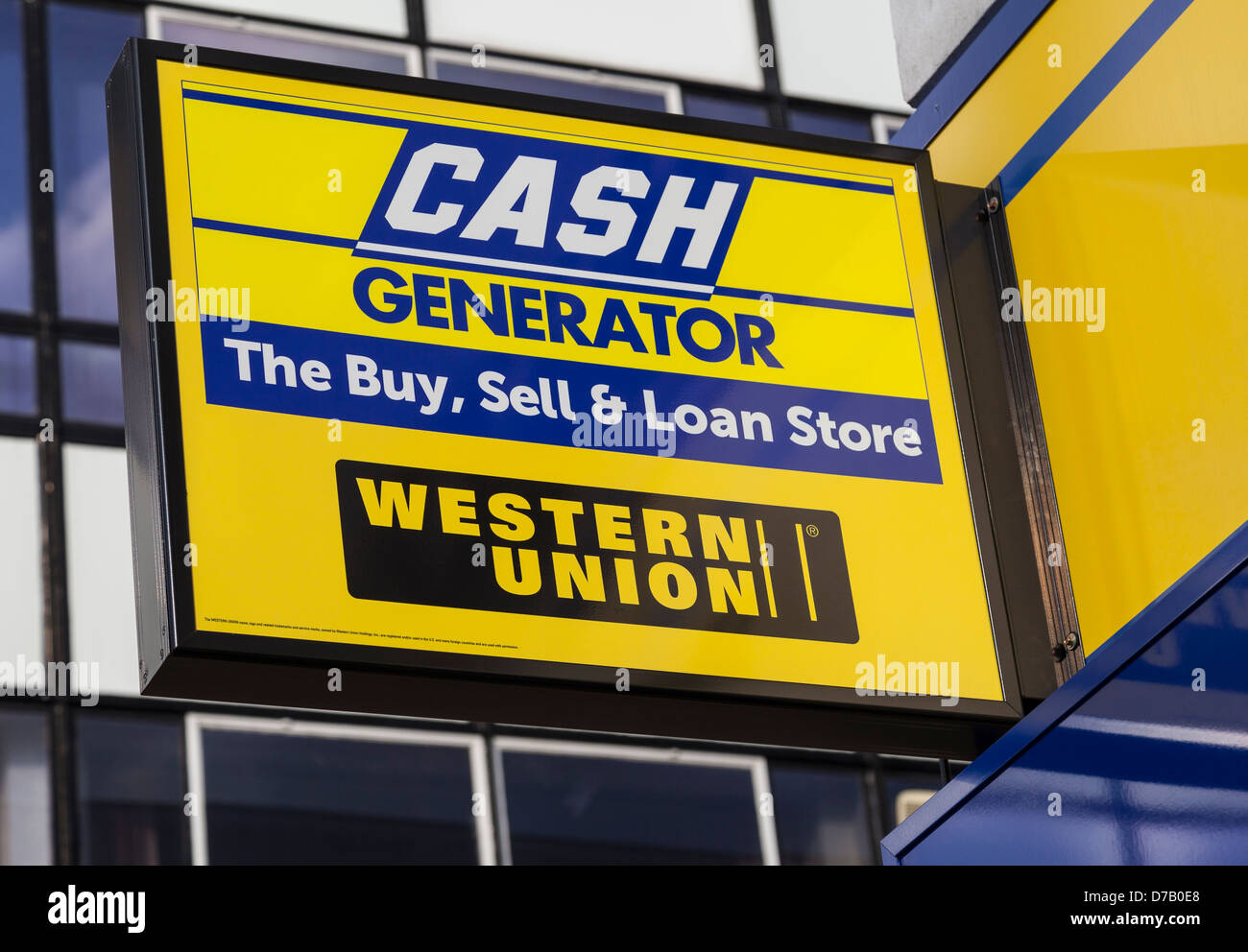 Cash Generator Hautpstraße-shop Stockfoto