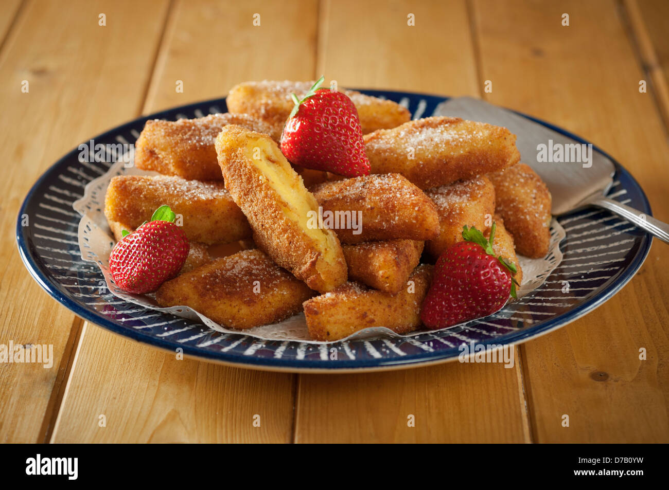 Crema Fritta tief gebratener Pudding Creme Italy Food Stockfoto