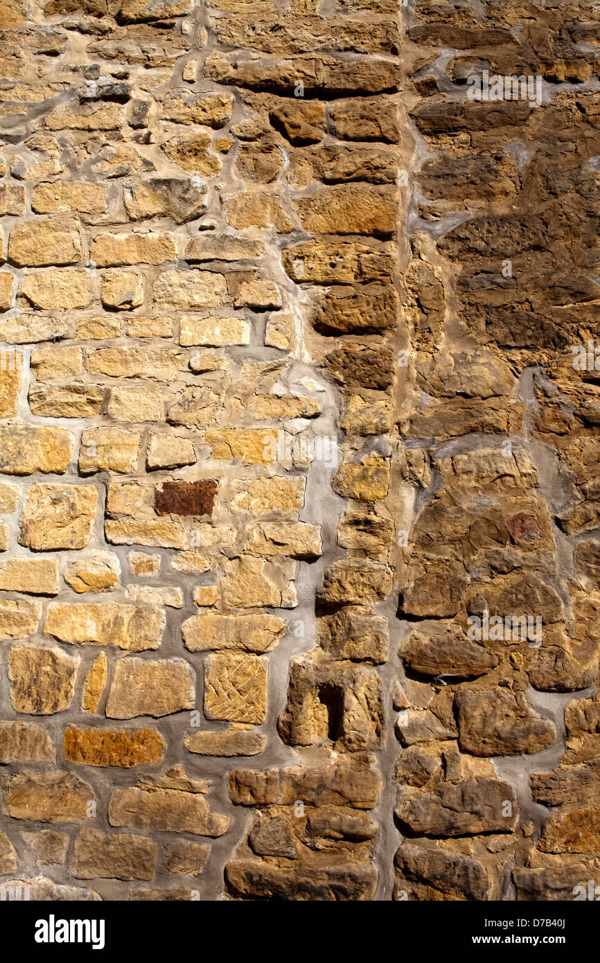 Steinmauer,, Ruinen Burg Beaufort oder Belfort, Luxemburg, Europa, sterben Burgruine Beaufort Oder Belfort, Luxemburg, Europa Stockfoto