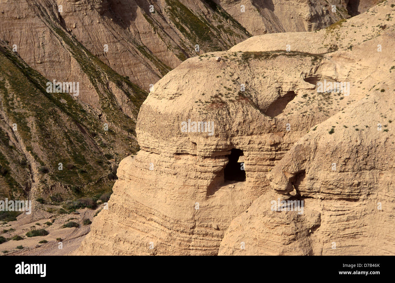 Wo die Qumran-Qumran-Höhlen entdeckt wurden Stockfoto