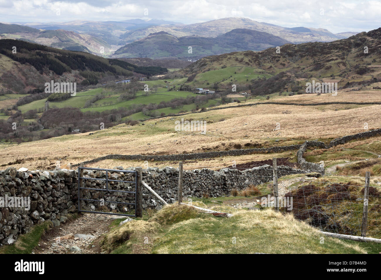 Der Pony-Pfad auf Cadair Idris in Snowdonia-Nationalpark, Gwynedd, Wales, April 2013 Stockfoto