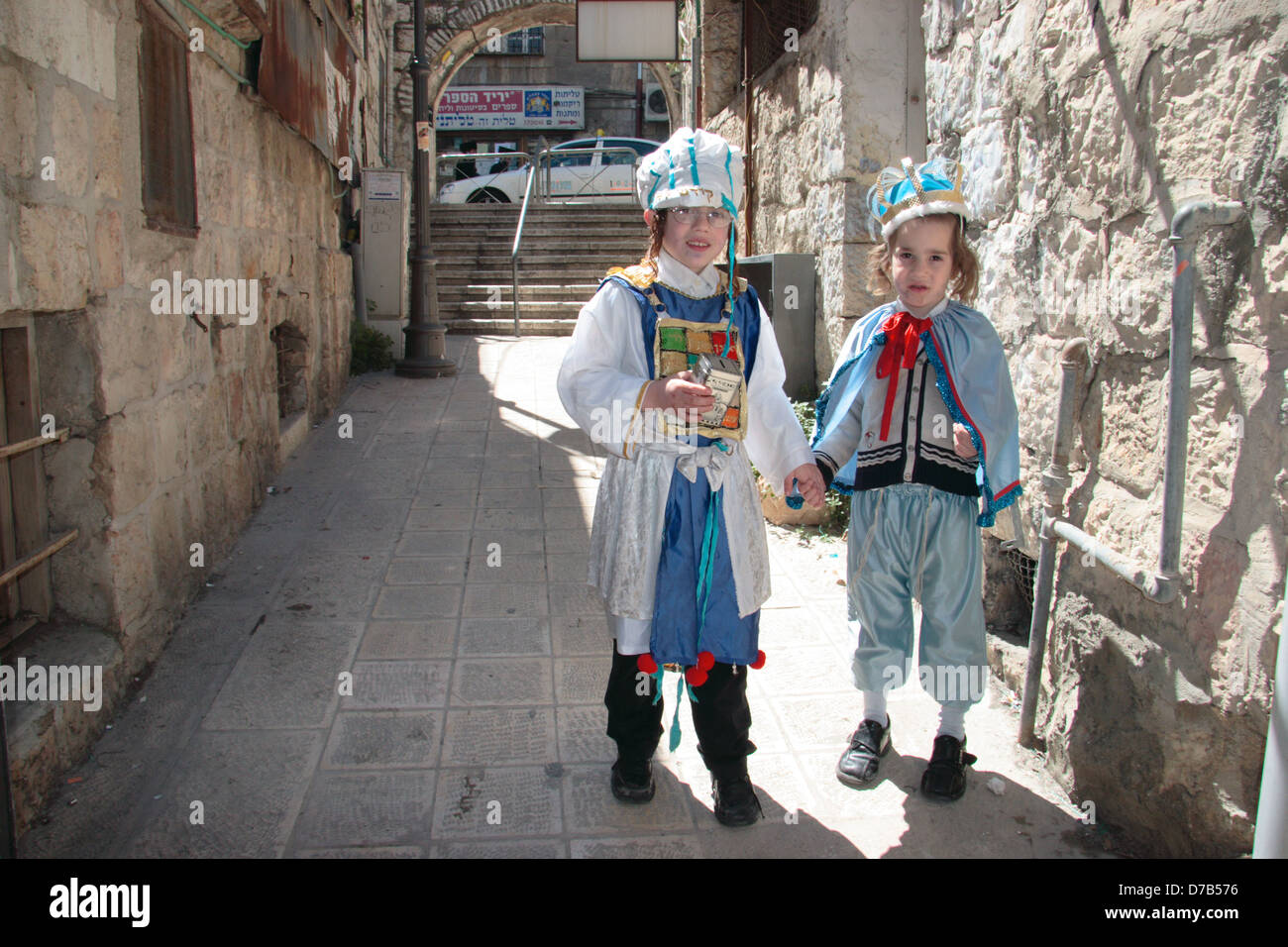 Purim in Mea Shearim, Jerusalem (2005) Stockfoto