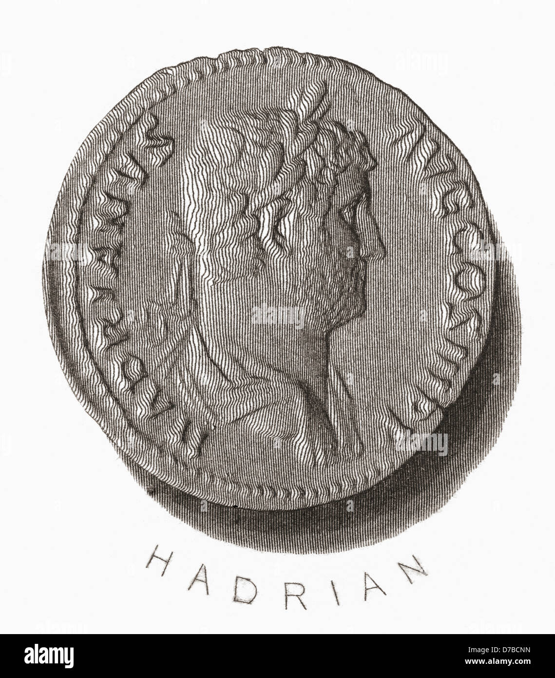 Hadrian, 76 AD –138 AD. Römischer Kaiser Stockfoto