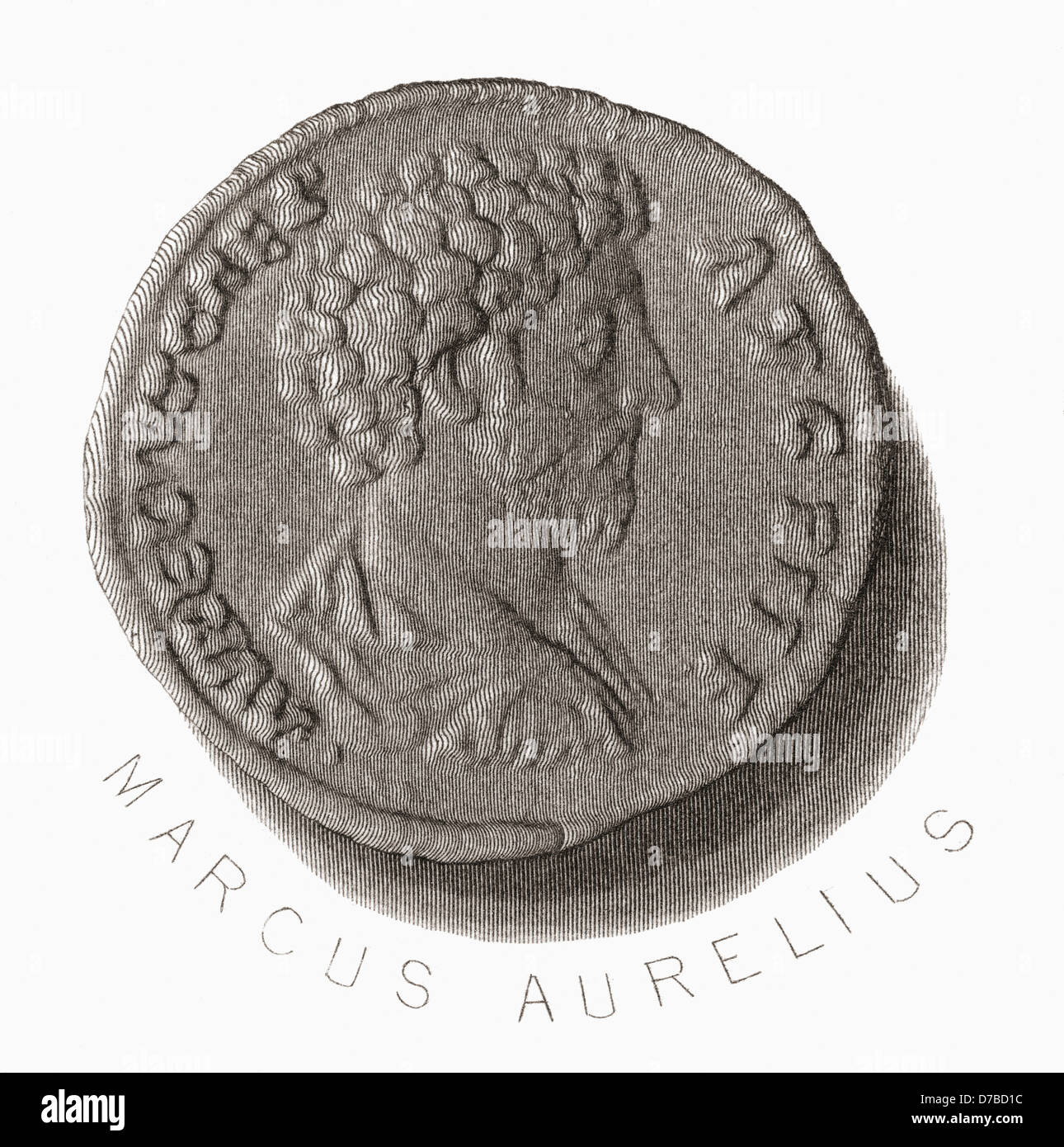 Marcus Aurelius, AD 121-180 n. Chr.. Römischer Kaiser Stockfoto