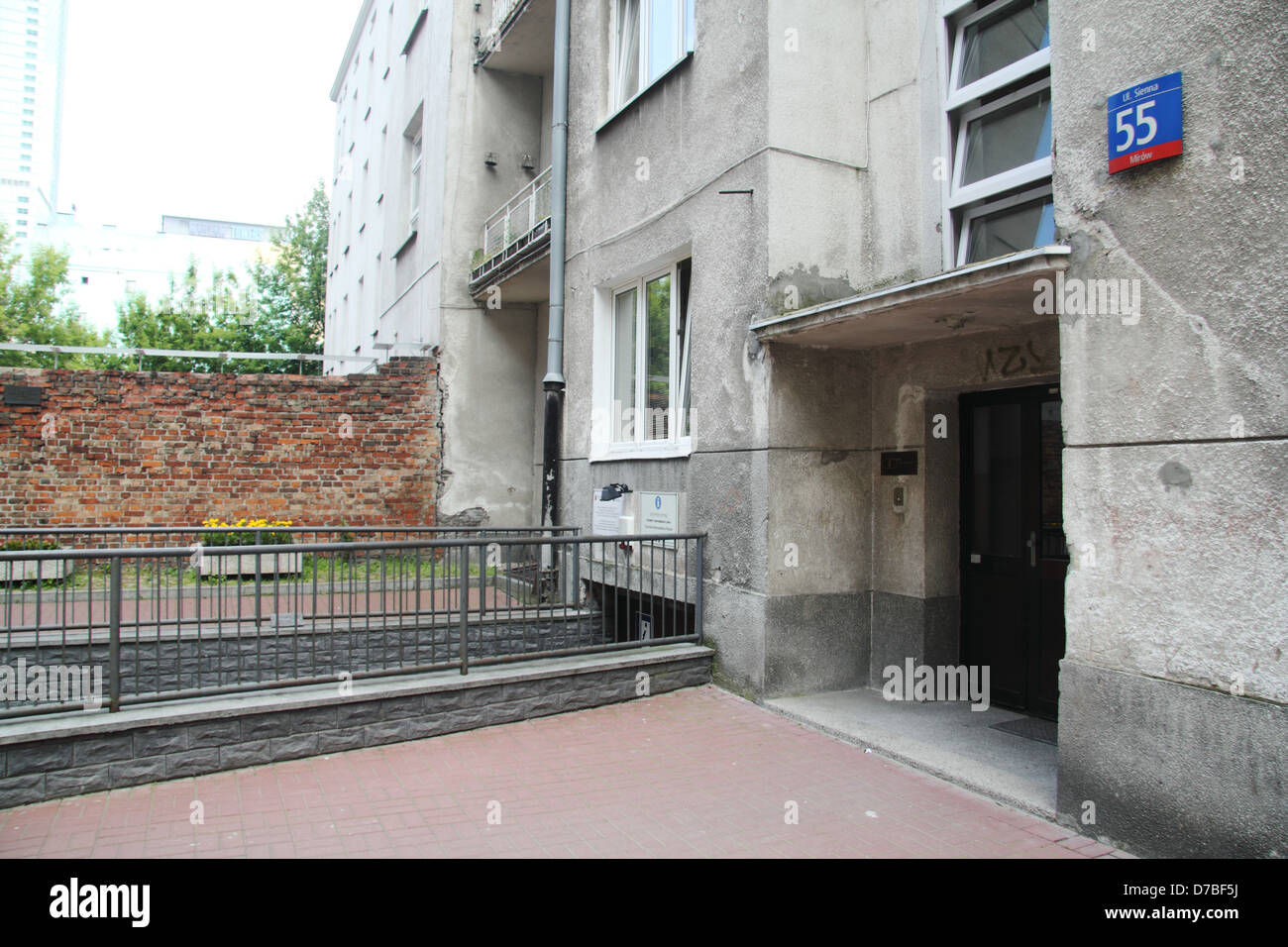 Die restlichen Wand des Warschauer jüdischen Ghettos in Polen bei Siena 55 (Mirow) Stockfoto