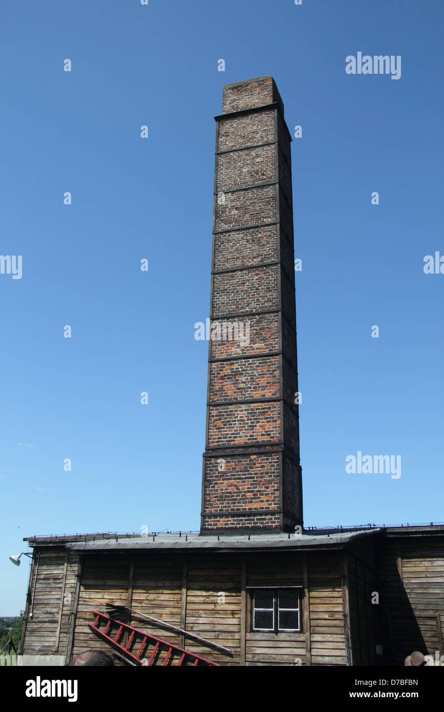Der Kamin des Krematoriums Gebäude im Vernichtungslager Majdanek Stockfoto