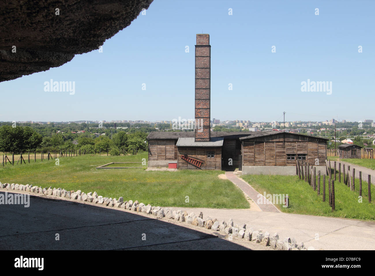 Das Krematorium Gebäude im Vernichtungslager Majdanek in Polen Stockfoto