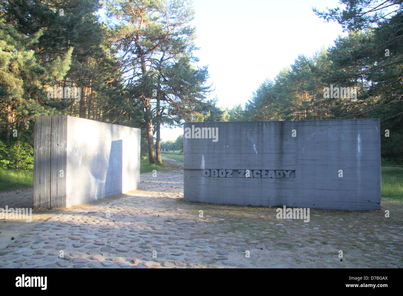 Der Eingang zum Vernichtungslager Treblinka in Polen Stockfoto