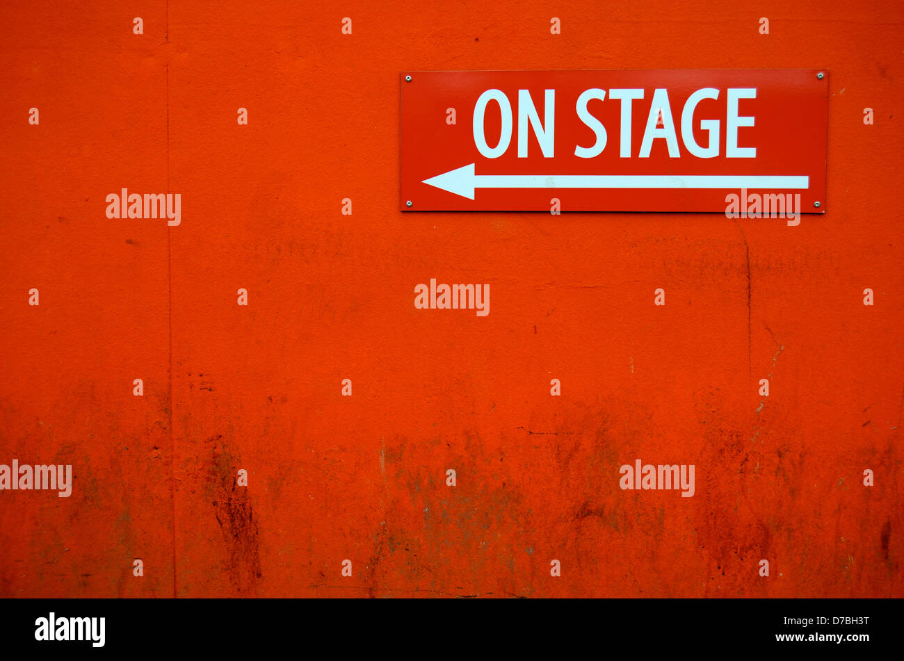 Auf der Bühne Theater Zeichen Stockfoto