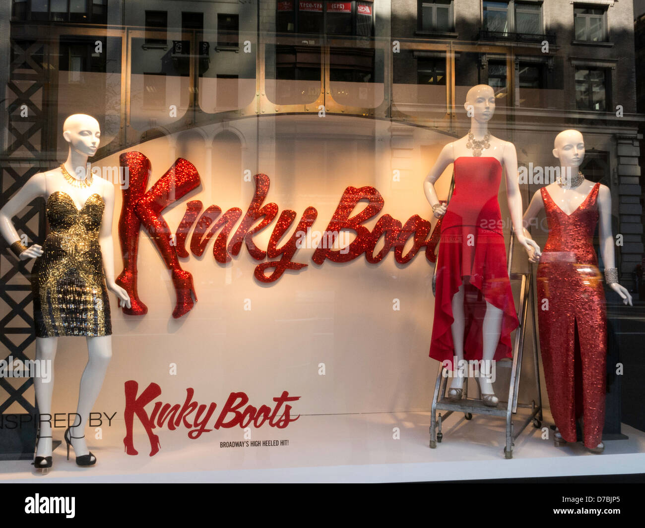Kinky Boots Broadway Musical Display Window, Lord & Taylor, Flagship Store, 424 Fifth Avenue, NYC 2013 Stockfoto