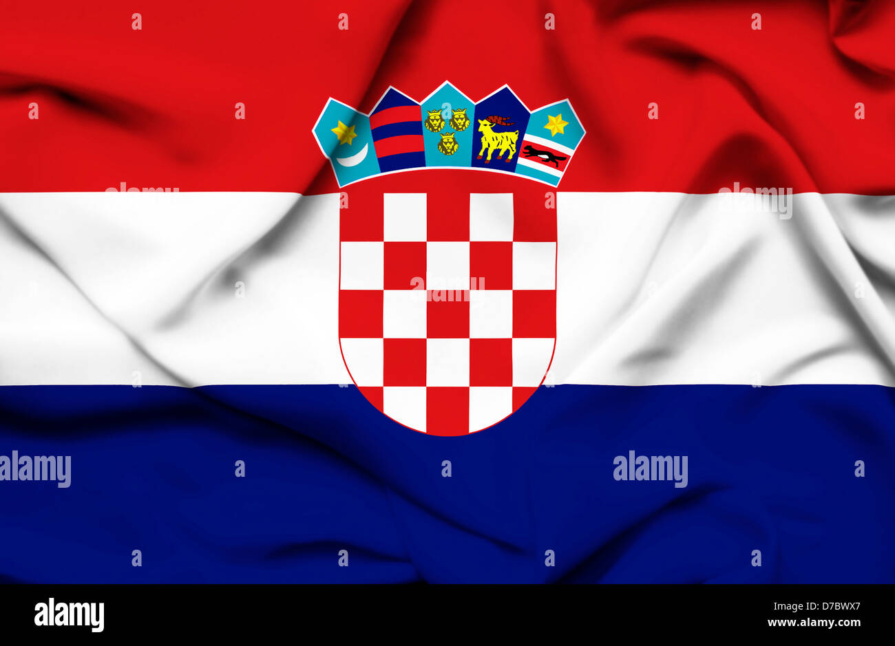 Wehende Flagge Kroatien Stockfoto