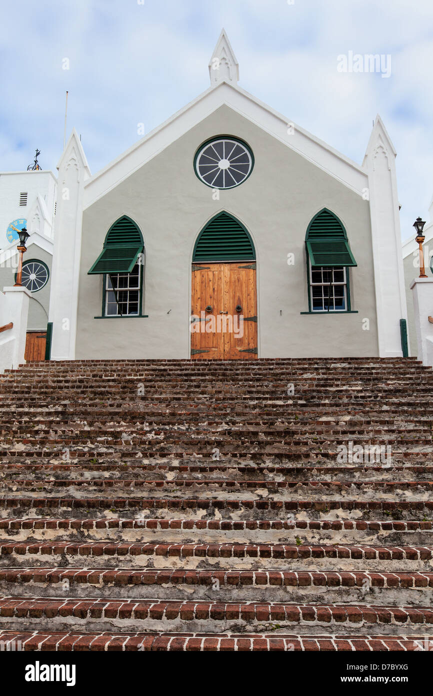 St.-Petri anglikanische Kirche, St. George's, Bermuda. UNESCO-historische Stätte. Stockfoto