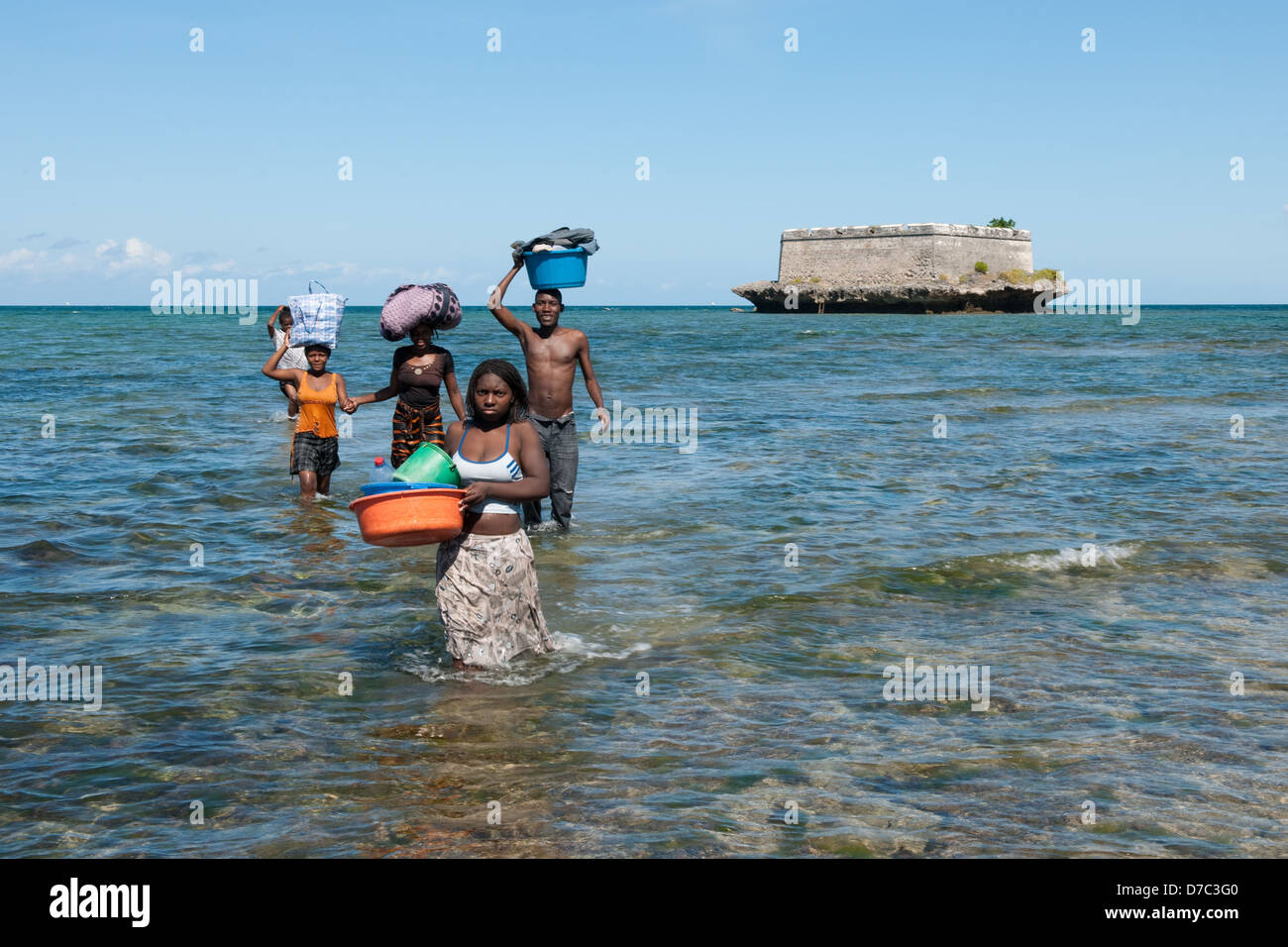 Rückkehrer aus dem 17. Jahrhundert Fort Sao Laurenco Insel Ilha do Mocambique, Mosambik Stockfoto