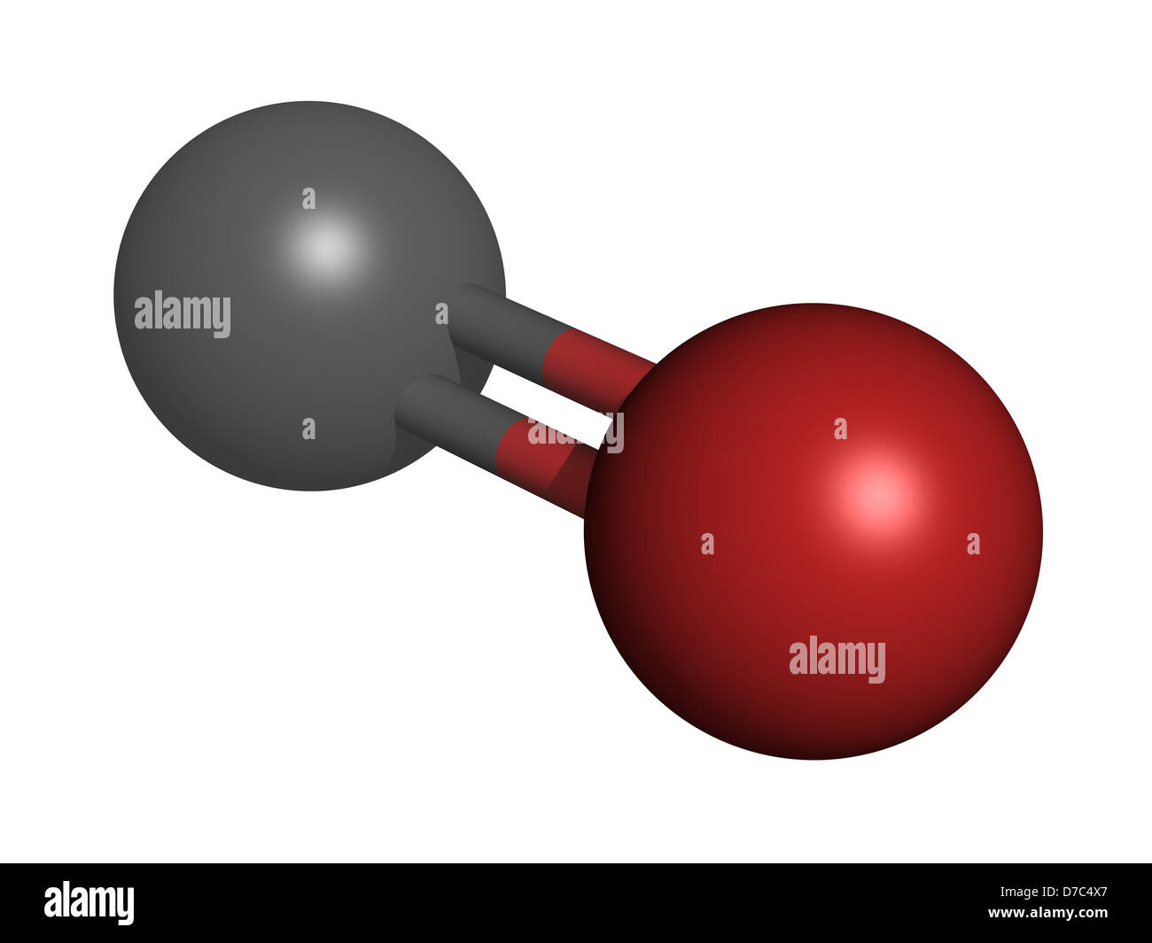 Kohlenmonoxid (CO) Giftgas Molekül, chemische Struktur. Stockfoto