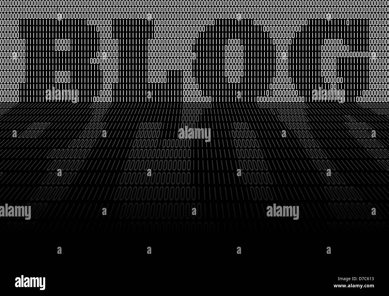 Das Wort BLOG aus Binärcode isoliert auf einem schwarzen Hintergrund gebildet. Stockfoto