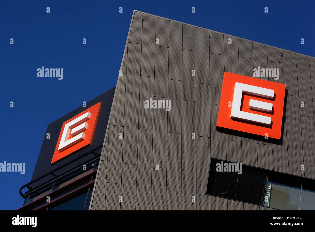 CEZ-Zeichen-Logo tschechischer Energieverteiler Stockfoto