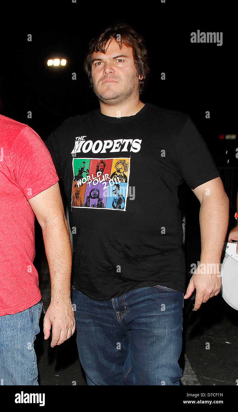 Jack Black Stars der "Foo Fighters" Konzertbesuch in The Forum Los Angeles, Kalifornien - 13.10.11 Stockfoto