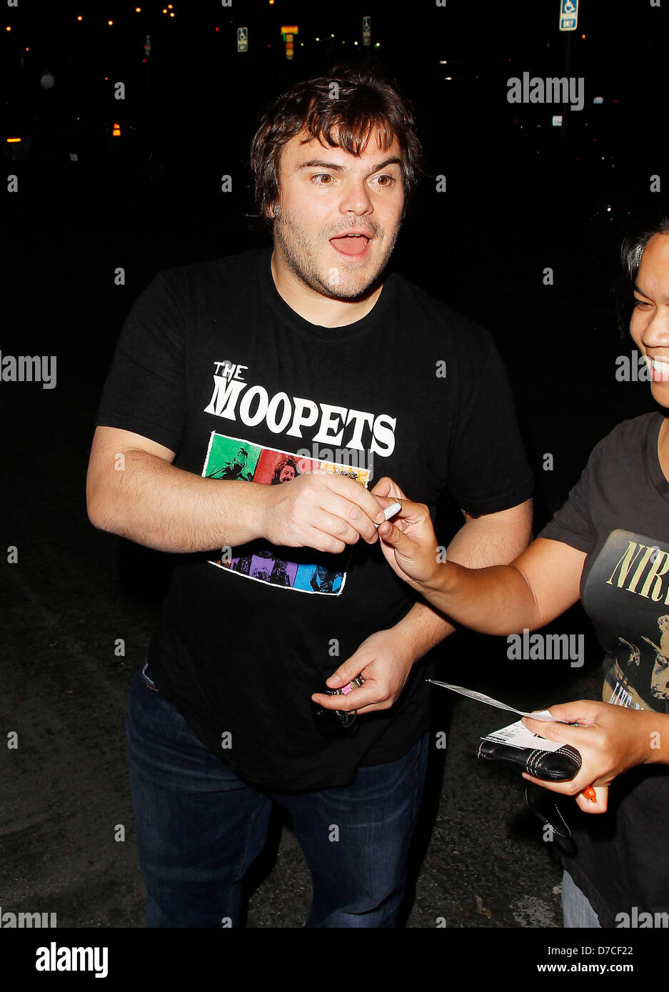Jack Black Stars der "Foo Fighters" Konzertbesuch in The Forum Los Angeles, Kalifornien - 13.10.11 Stockfoto