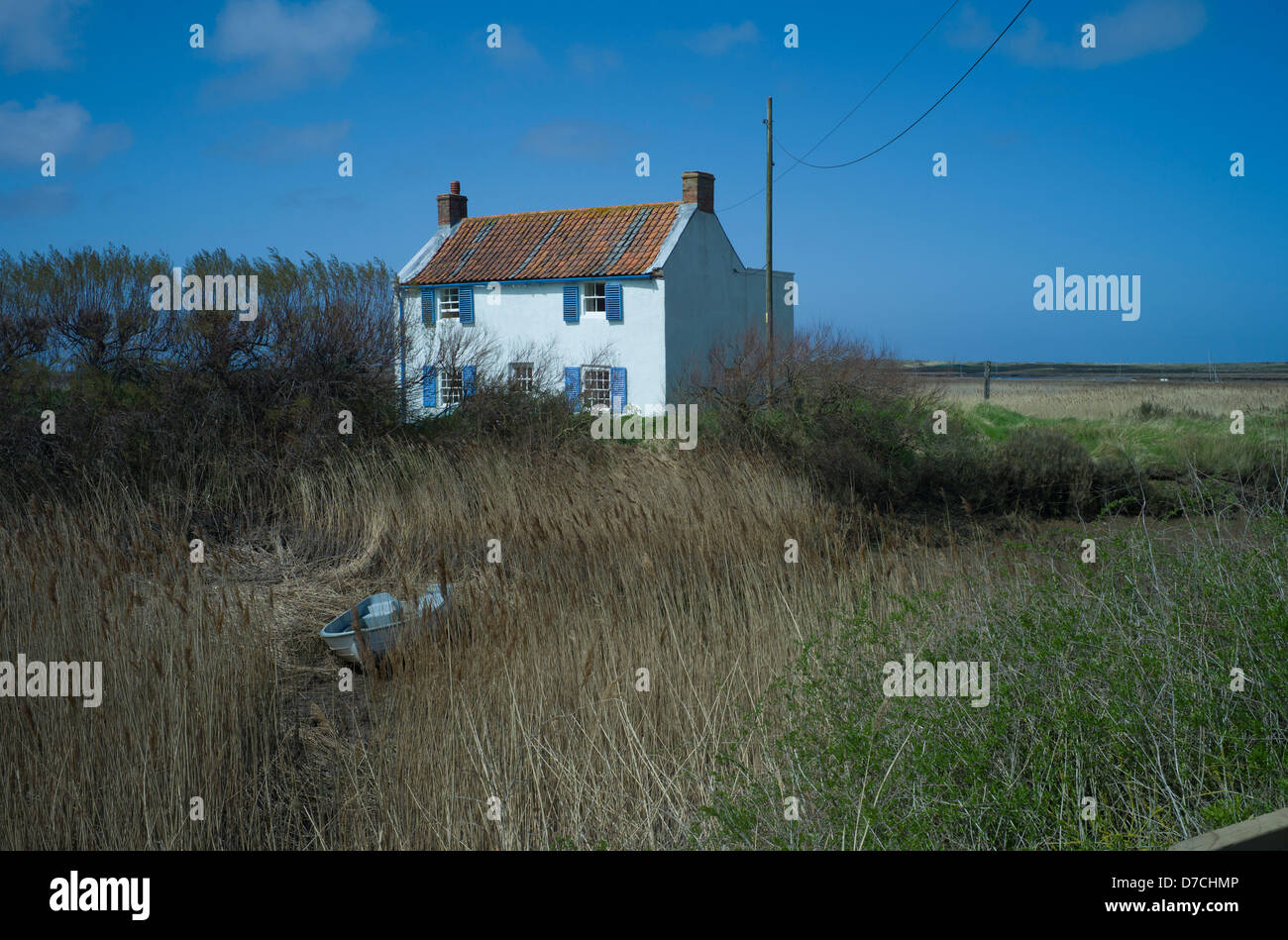 Brancaster Staithe, North Norfolk, England, April 2013. Bergkette, Schlamm und Schlickwatt, gemischt mit Fischerbooten und Birdlife, ein Juwel Stockfoto