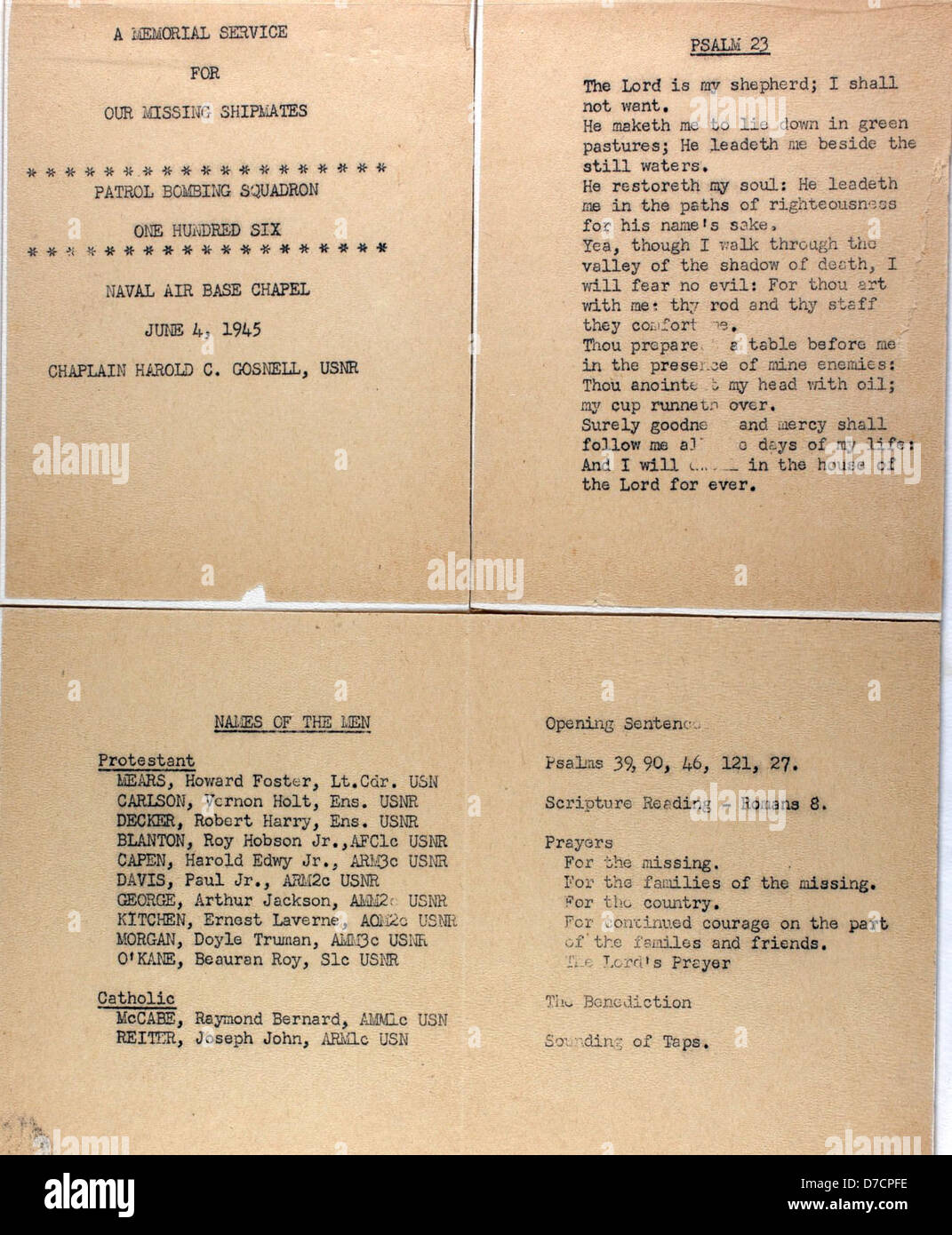 Der Consolidated PB4Y Privateer wurde während des Zweiten Weltkriegs von VP-106 für Seefahrtpatrouillen und U-Boot-Gefechte betrieben. Die Flugzeuge spielten eine wichtige Rolle bei der Sicherung der Operationen der US Navy im Pazifik und trugen zur Niederlage der Marinestreitkräfte der Achsenmächte bei. Stockfoto