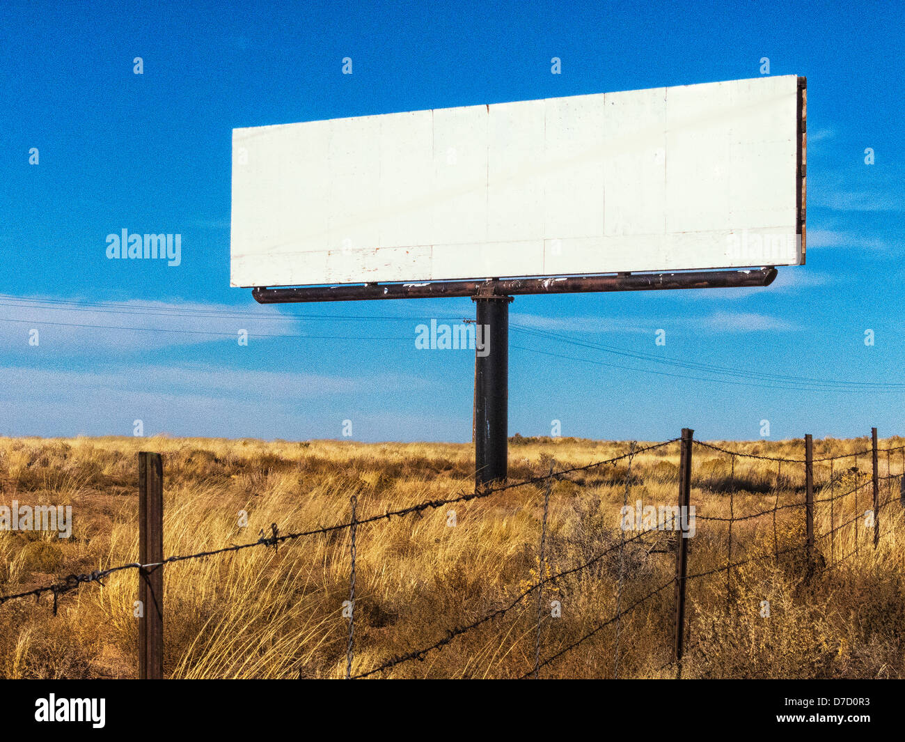 Der Mitte von nirgendwo. Eine leere Bill Board außerhalb Holbrook Arizona.Old Route 66 Stockfoto