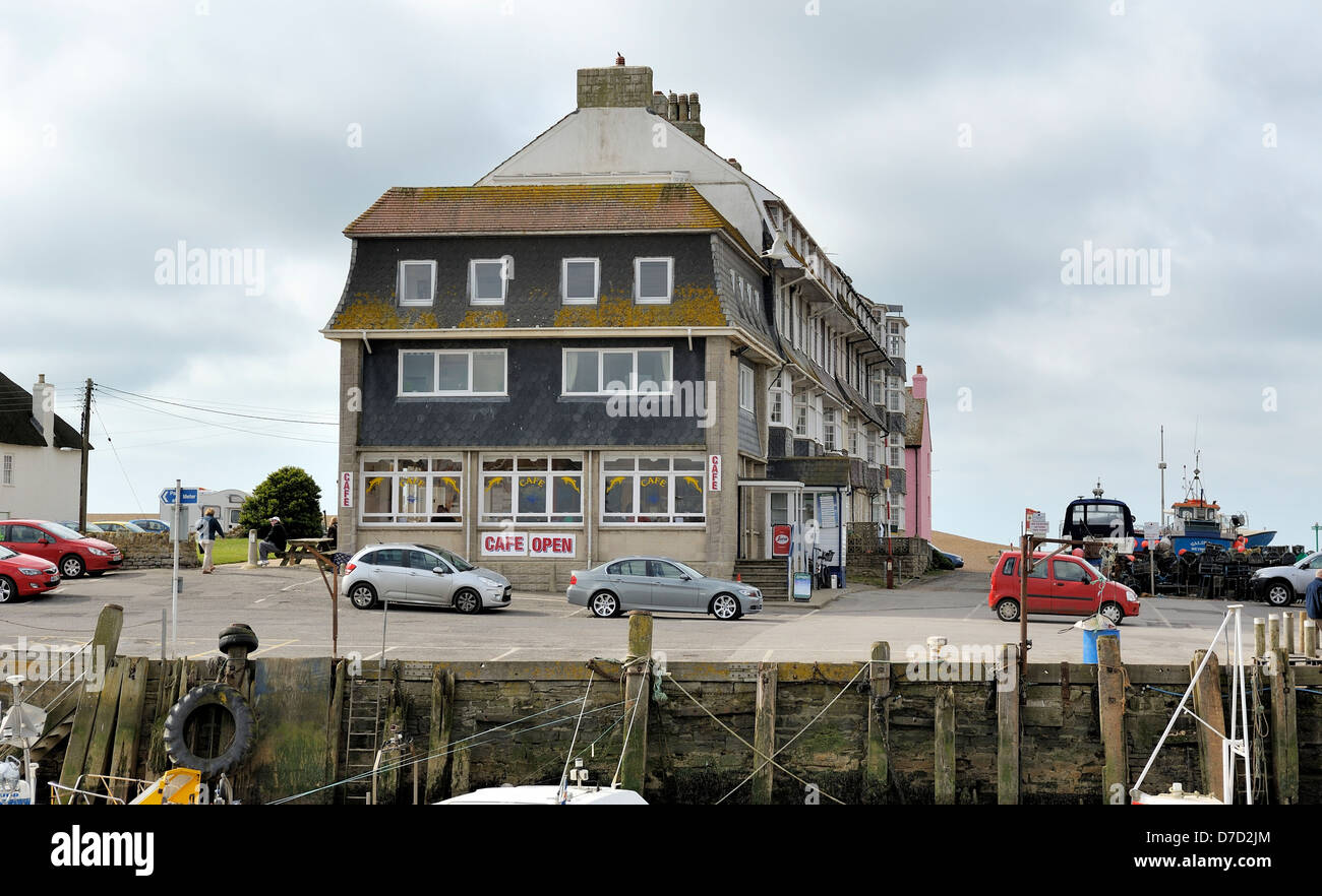 Seaside Hafenbucht Café West Dorset England UK Stockfoto