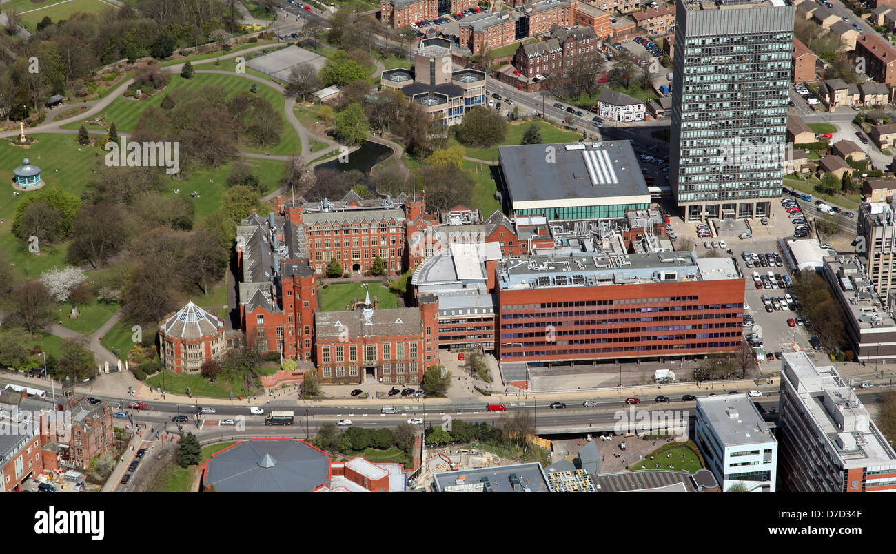 Luftaufnahme der Sheffield University Stockfoto