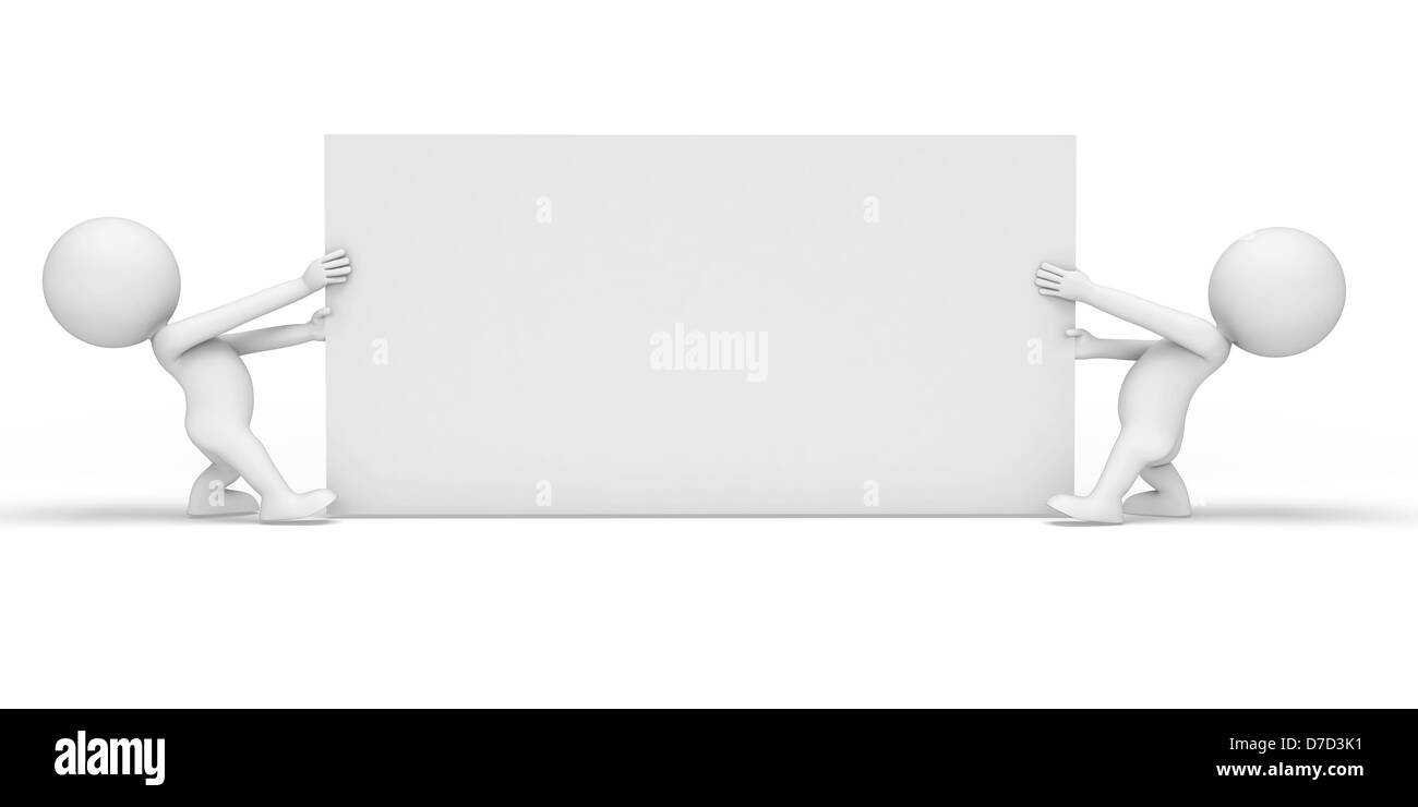 3D weiße Menschen isoliert auf weißem Hintergrund Stockfoto