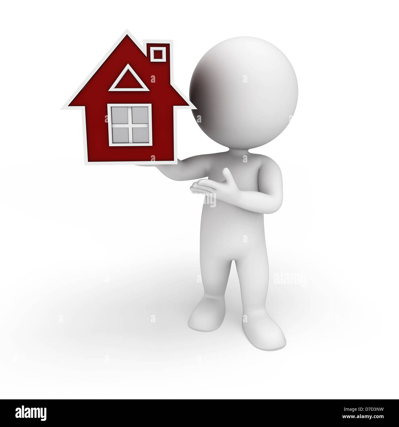 3D weiße Menschen isoliert auf weißem Hintergrund Stockfoto