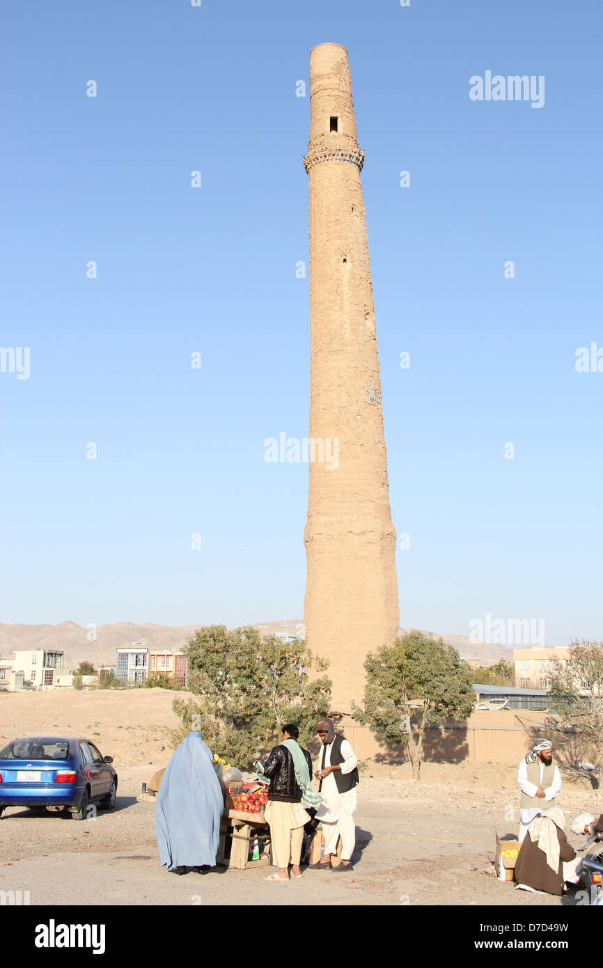 Historische Minarette in Herat entstand In der Regierungszeit von Shahrukh Mirza 1438 Stockfoto