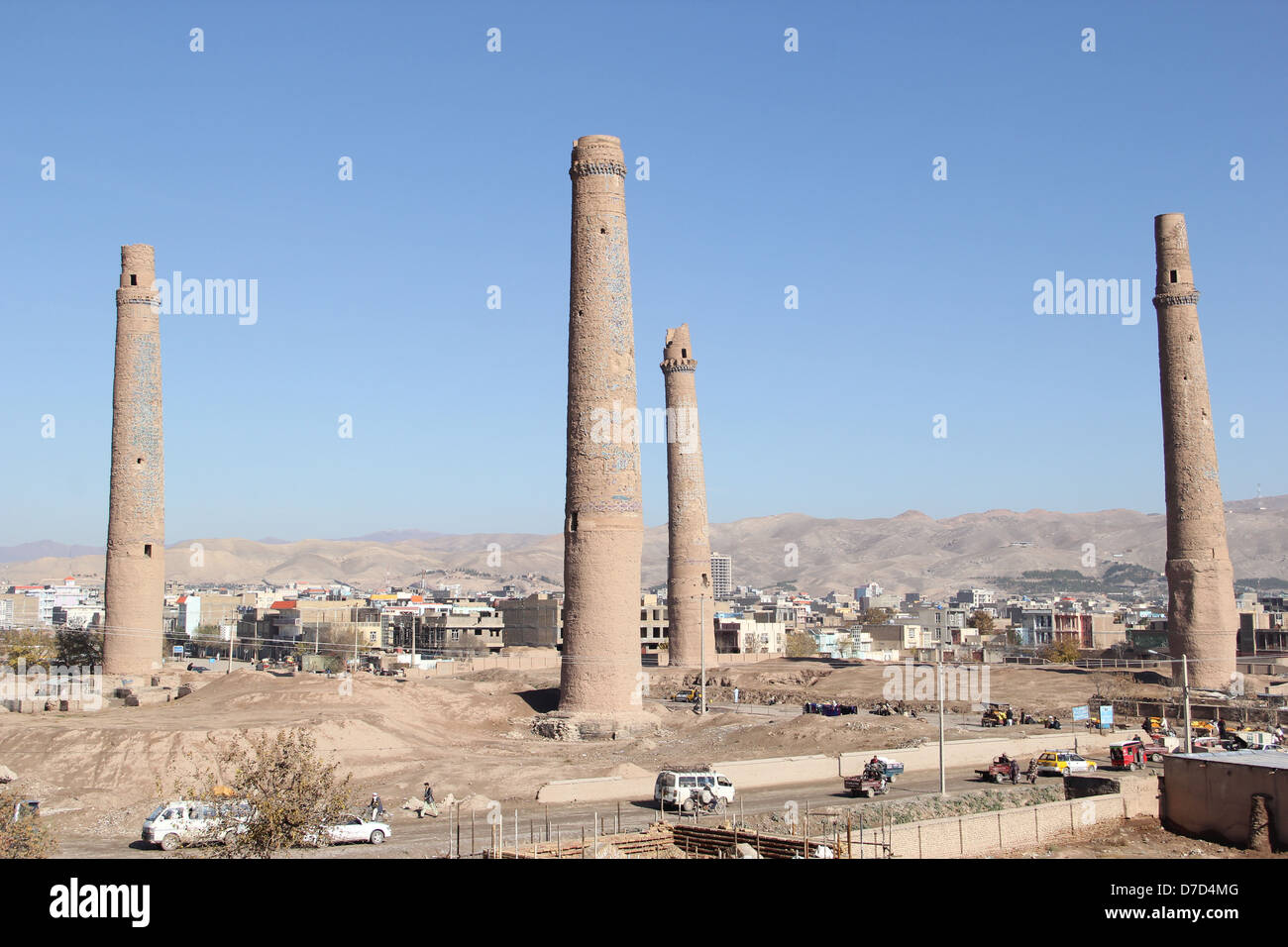 Historische Minarette in Herat entstand In der Regierungszeit von Shahrukh Mirza 1438 Stockfoto