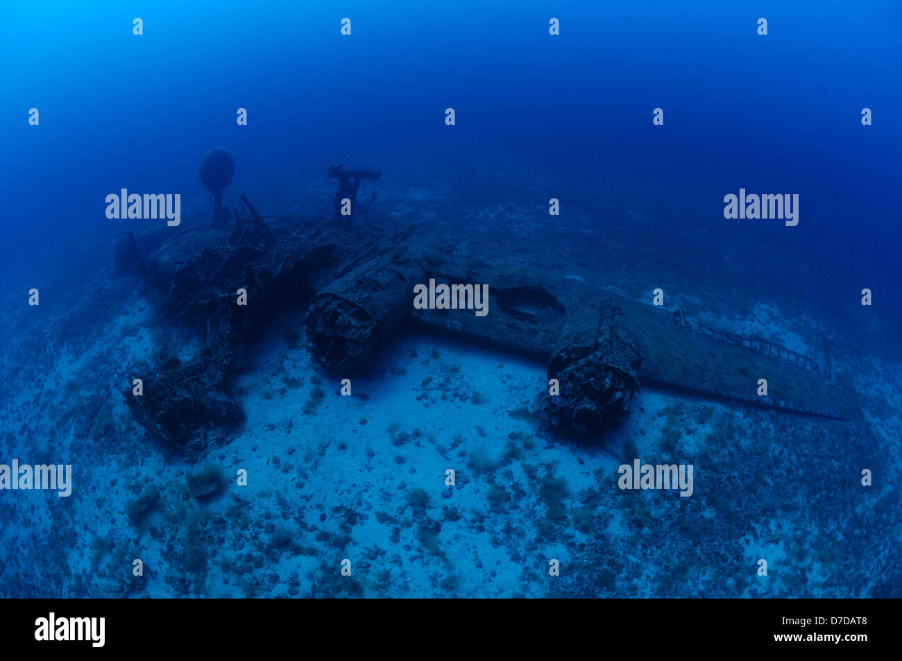 B-24 Liberator Bomber Wrack, Vis, Adria, Kroatien Stockfoto