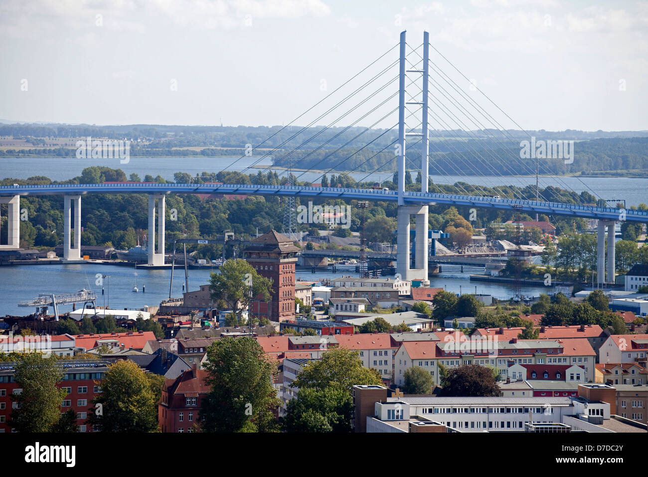 Rügen-Brücke, Hansestadt Stralsund, Mecklenburg-Vorpommern, Deutschland Stockfoto