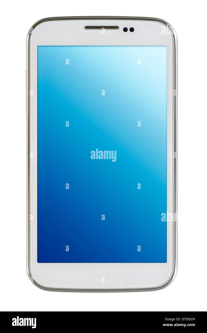 Weißen Smartphone auf weißem Hintergrund Stockfoto