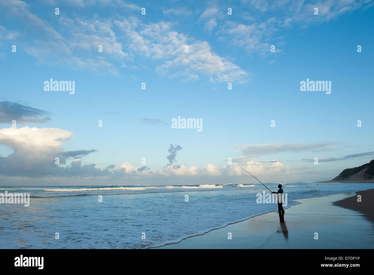 Fischer, Zavora Strand, Mosambik Stockfoto