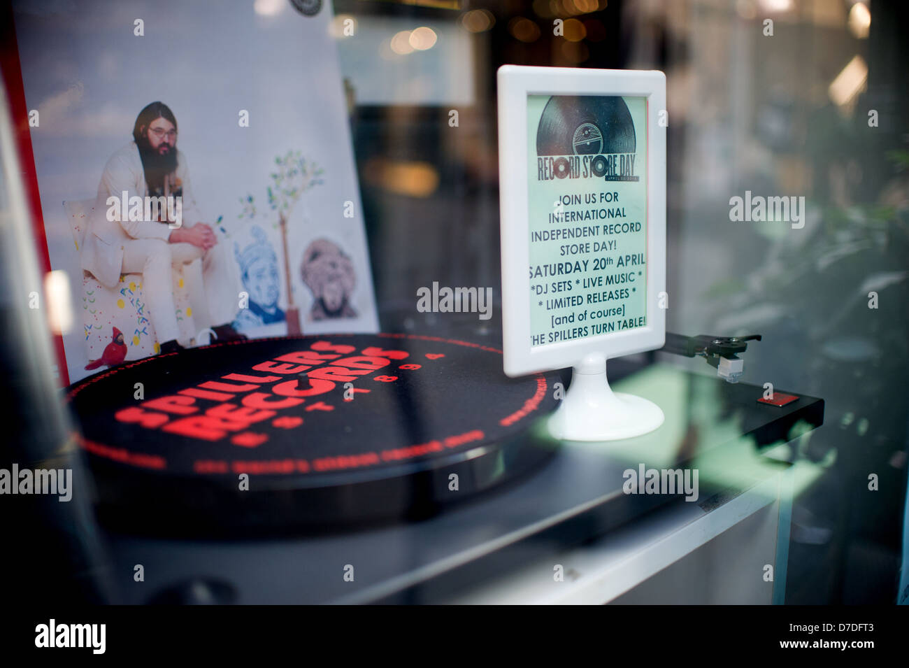 Zur Feier des Record Store Day 2013 veröffentlichte Spillers Records in Cardiff einen limitierte Plattenspieler, limitierte Auflage von 100 Stück Stockfoto