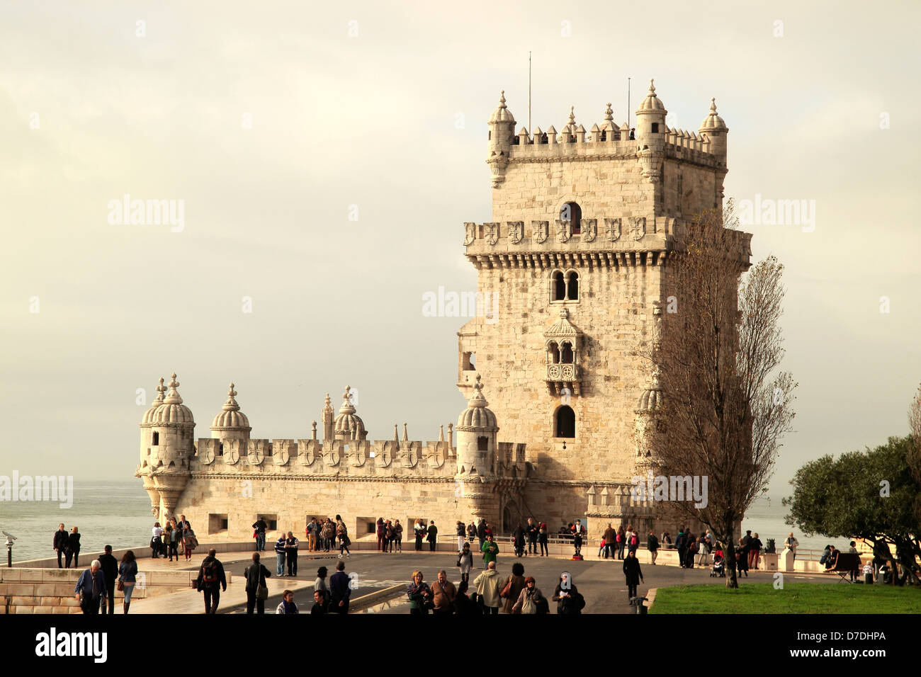 Iconic Turm von Belem, an den Ufern des Tejo, Lissabon, Portugal Stockfoto