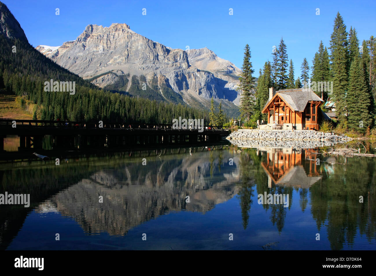 Emerald Lake, Yoho Nationalpark, Britisch-Kolumbien, Kanada Stockfoto