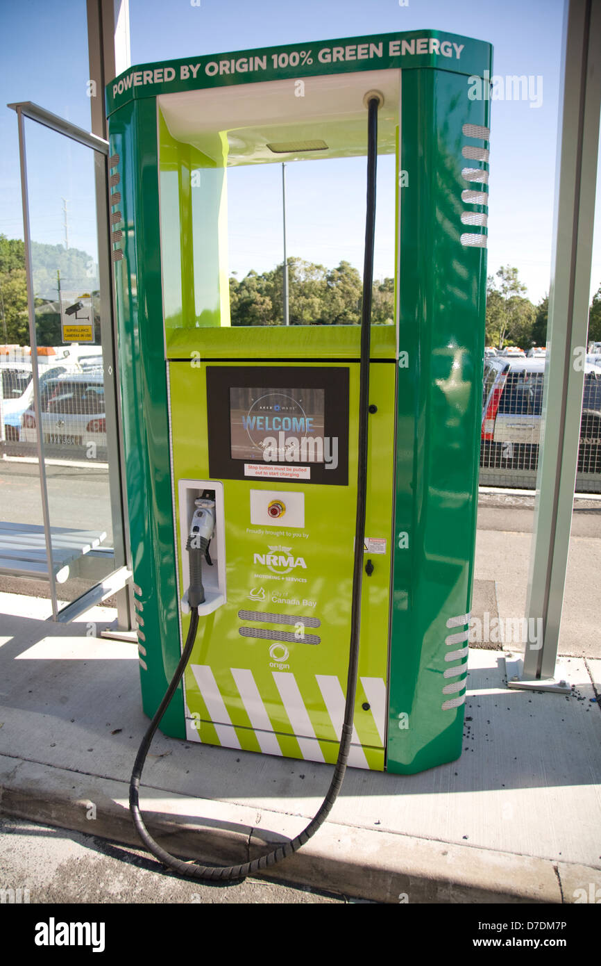 Herkunft macht Energieversorgung für Elektrofahrzeuge Stockfoto