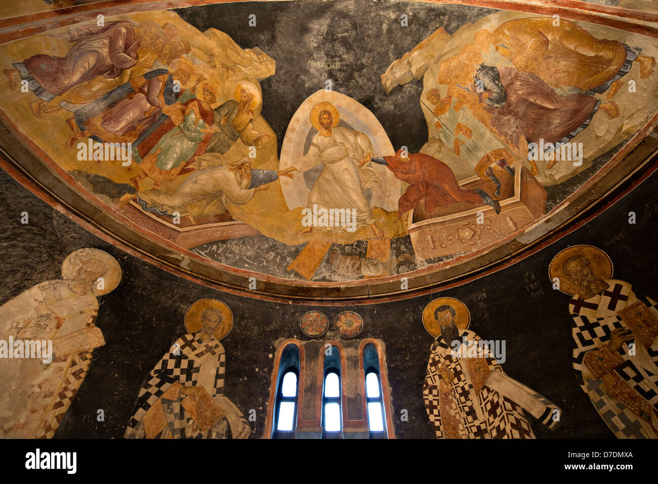 Die Patriarchen und Bischöfe der Apsis Wand in Chora-Kirche, Istanbul, Türkei Stockfoto Die Patriarchen und Bischöfe der Apsis Wand in Chora-Kirche, Istanbul, Türkei Stockfoto