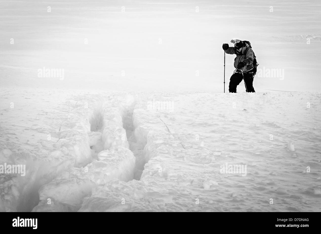 Cross Country Skifahrer in Alaska Stockfoto