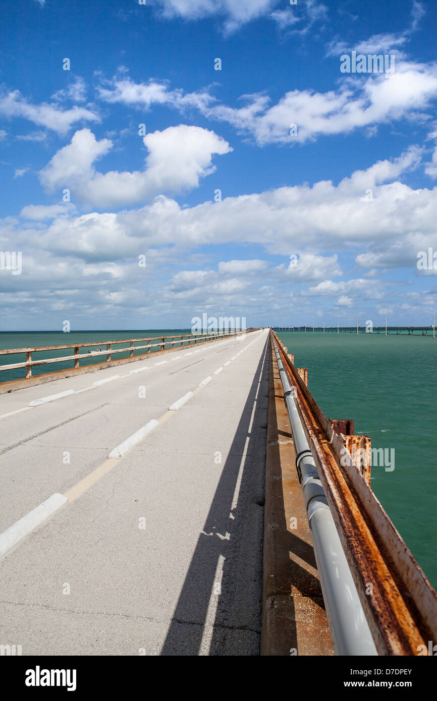 Florida Keys alt 7 Seven Mile Bridge Stockfoto