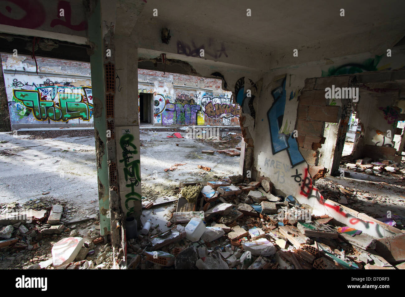 Verlassene Gebäude abgerissen Stockfoto