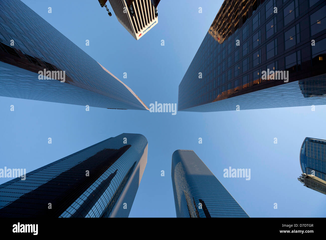 Wurm's – Blick auf Downtown Los Angeles Wolkenkratzer, California, United States of America, USA Stockfoto