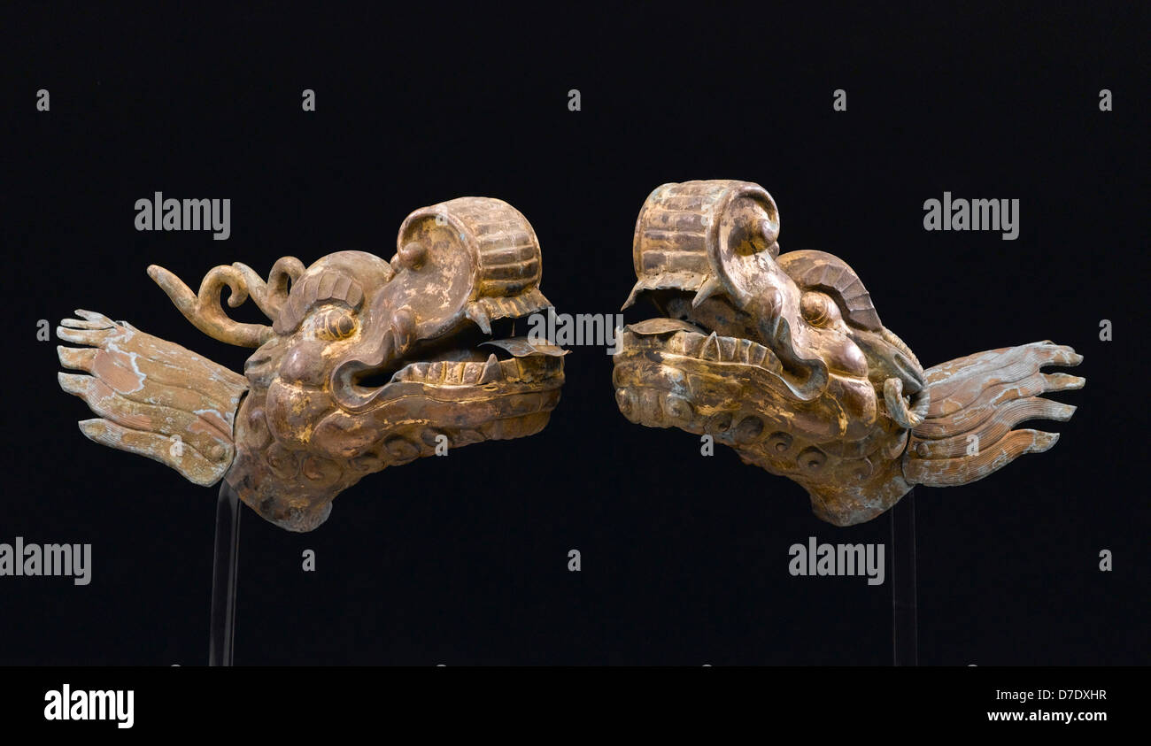 Eine antike Metall Drachenkopf Stockfoto